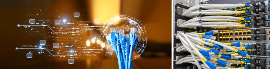 Spécialiste 2iibm Tech procédant à l'optimisation d'une baie de brassage et au contrôle d'un câblage structuré nouvelle génération dans une entreprise de La Réunion